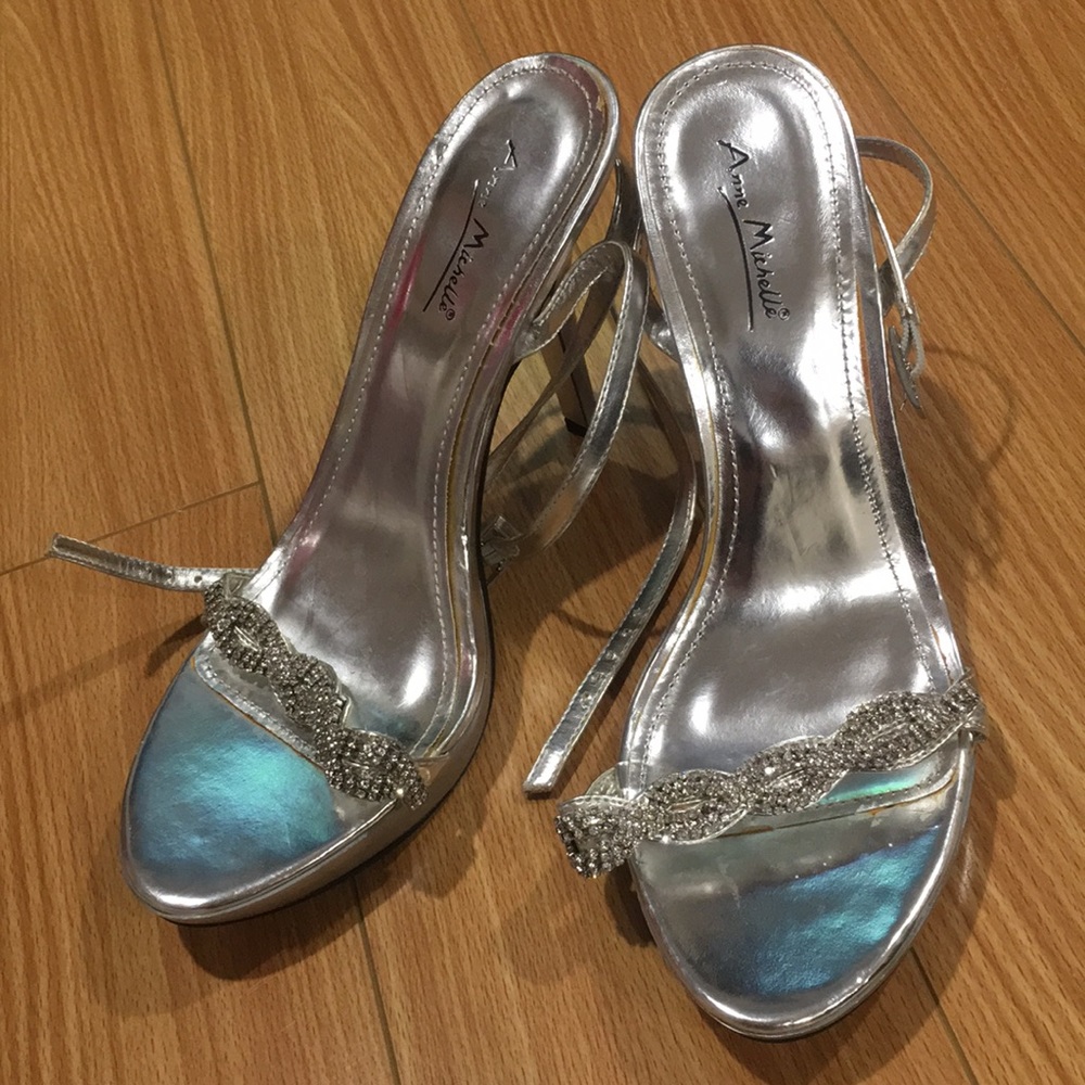 Rhinestone strap studded heels